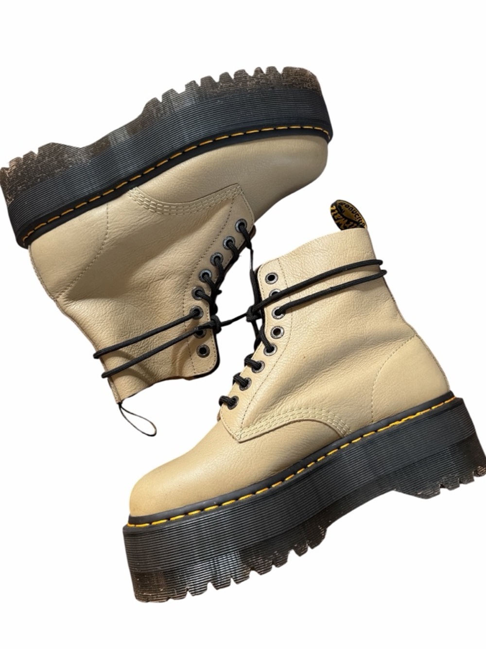 💕Dr. Martens 1460 Pascal Max leather platform boots Muted Olive Green Pisa Sz 10